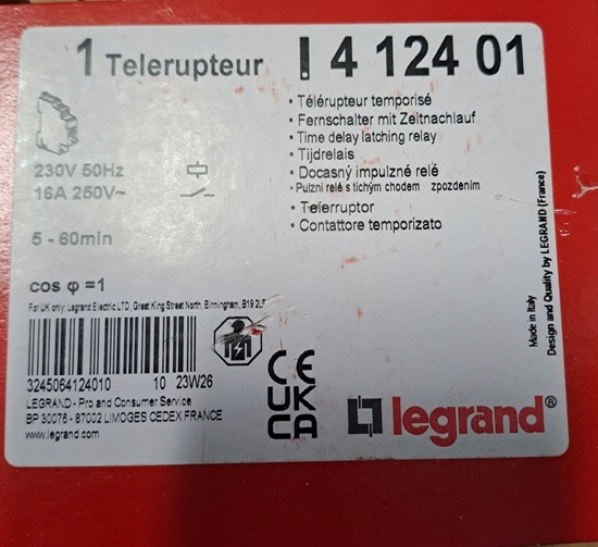 Picture of Przewód Legrand Przekanik PB 441 230VAC 1NO cichy z opónieniem czasowym 412401