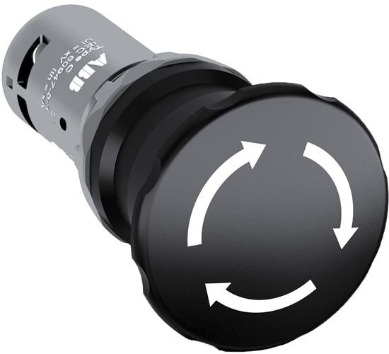 Изображение Przycisk bezpieczestwa grzybkowy 40mm 1Z+1R - 1Z - 1R 24 ... 300 V czarny CE4T-10B-11 1SFA619550R1076