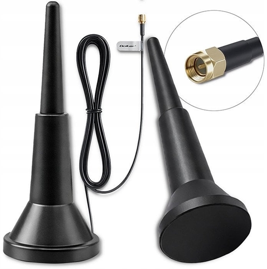 Изображение Qoltec Antena 4G LTE z podstaw magnetyczn | 5dBi | dookólna | wewntrzna | 600-2700 MHz | SMA | 3m