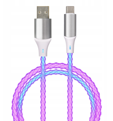 Изображение Qualo QCS-AC-00 Glowing Cable USB-A – USB-C /15W / 1m / LED