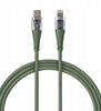 Изображение Qualo QTCN-CL-04 Transparent Nylon Cable USB-C - Lightning / 12W / 1.5m / green