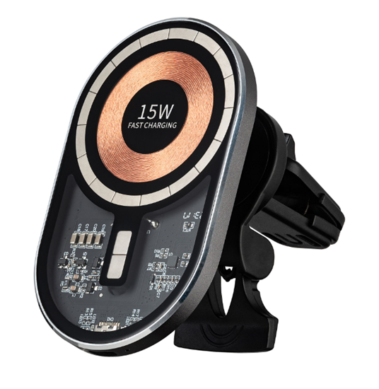 Picture of Qualo QTUS-K-15-07 Transparent Car Air Vent Holder with Charging 15W