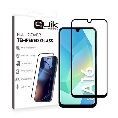 Изображение Quik Accessories Full Cover Tempered Glass for Samsung Galaxy A16