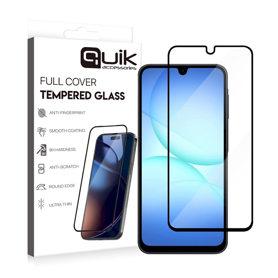 Изображение Quik Accessories Full Cover Tempered Glass for Samsung Galaxy A17
