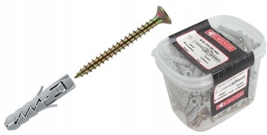 Picture of Rawlplug KOEK ROZPOROWY FI 8 MM Z WKRTEM Z NACICIEM KRZYOWYM 4,0X60 MM POJEMN - 9oj - B-SL-FIX-08+460