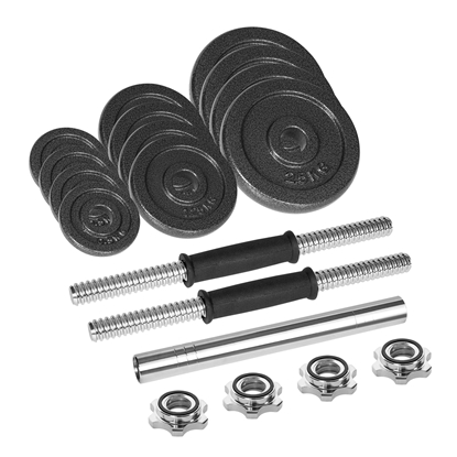 Picture of Regulējamas čuguna hanteles koferī ar stieni, komplekts 20 kg REBEL ACTIVE