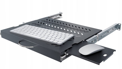 Изображение REGULOWANA SZUFLADA DO KLAWIATURY I MYSZKI RSR-F2-19-1U-350B-KM STALFLEX