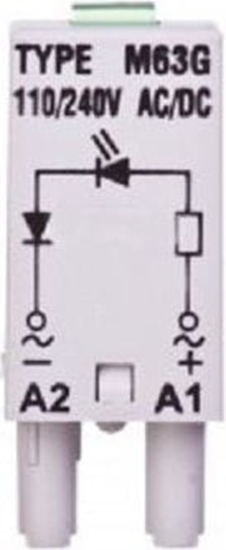 Picture of Relpol Modu sygnalizacyjny L dioda: LED zielony 110-230 V AC/DC M63G szary (854854)