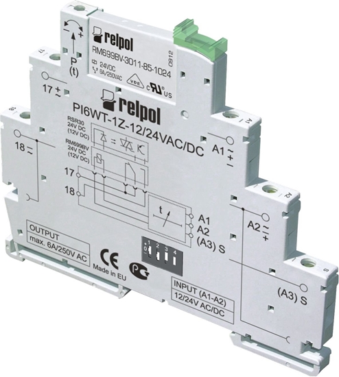 Picture of Relpol Przekanik czasowy PIR6WT-1Z-24VAC/DC-R wskoprofilowy wielofunkcyjny 1Z 6A 1sek - 10dni 24V AC / DC (857666)
