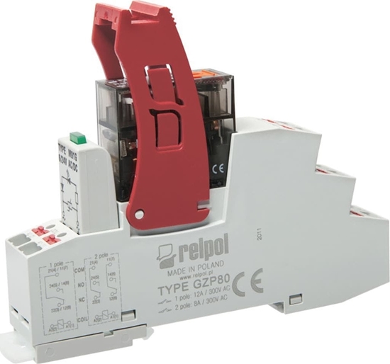 Picture of Relpol Przekanik interfejsowy PUSH-IN 2P 230V AC 8A AgNi PI84P-230AC-M93G-PS-2012 864847