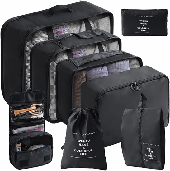 Picture of Riff čemodānu organizatora ceļojumu komplekts ar rāvējslēdzējiem (9 gab.)