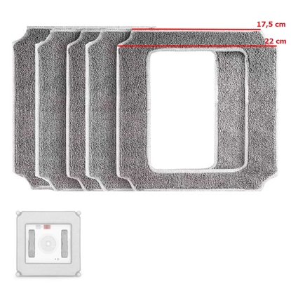 Picture of Riff rezerves kvadrāta mikrošķiedras lupatiņas logu tīrīšanas robotiem (5 gab.)