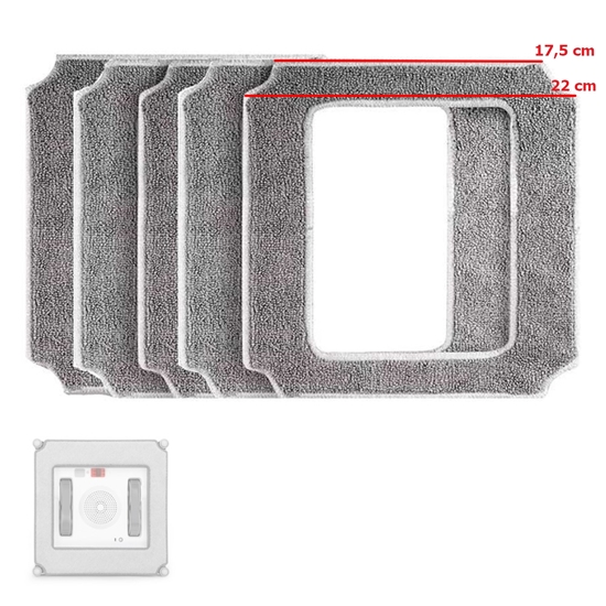 Picture of Riff rezerves kvadrāta mikrošķiedras lupatiņas logu tīrīšanas robotiem (5 gab.)
