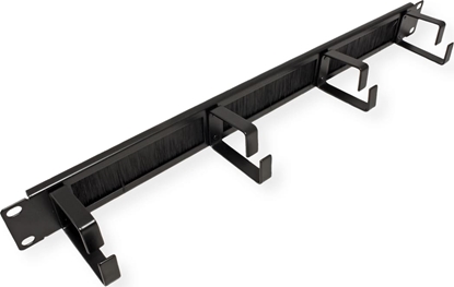 Attēls no Roline 19" Cable Management 1 UH with Brush Seal, 4 Metal rings (G-Type), black