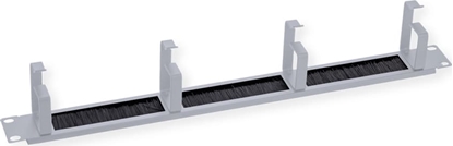 Attēls no Roline 19" Cable Management 1 UH with Brush Seal, 4 Metal rings (G-Type), grey