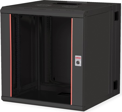 Attēls no Roline 19-inch wall-mounted housing Pro 12 U, 600x600 WxD two-piece swivelling black