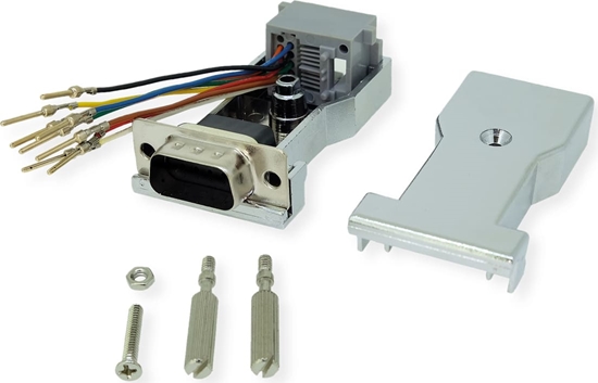 Picture of Roline DB9 plug - RJ-45 socket 8P / 8C 8-Wire, silver