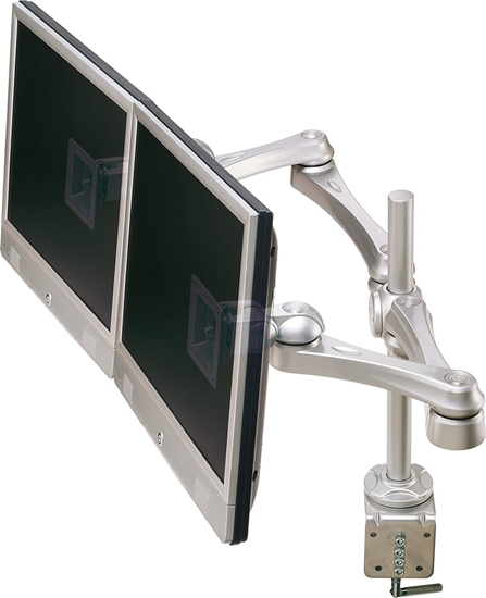 Picture of Roline Dual LCD Monitor Arm, Desk Clamp, 4 Joints