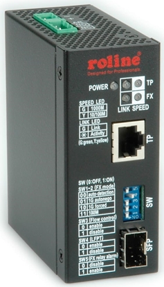 Изображение Roline Industrial Converter, 10/100/1000T - 100/1000 Fiber