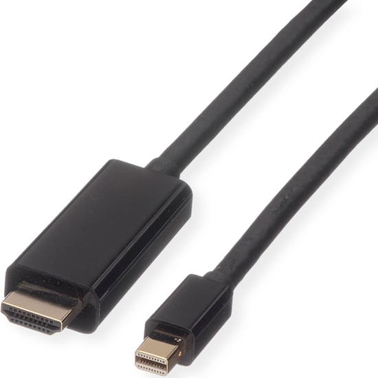 Picture of Roline Mini DisplayPort Cable, Mini DP-UHDTV, M/M, black, 1 m