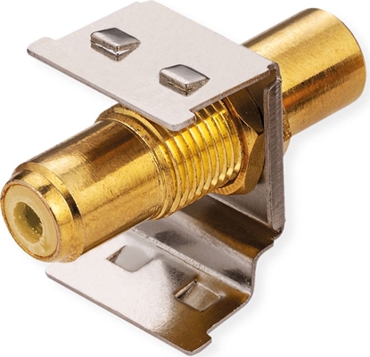 Picture of Roline RCA Keystone Coupler, Metal, Shielded, yellow