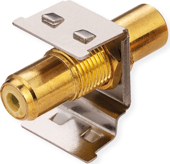 Picture of Roline RCA Keystone Coupler, Metal, Shielded, yellow