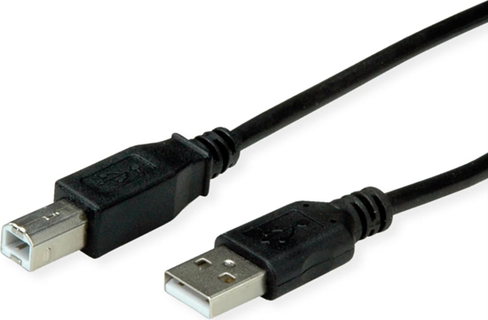Picture of Roline Recycled Material ROLINE RM USB 2.0 Cable, A - B, M/M, black, 1.8 m