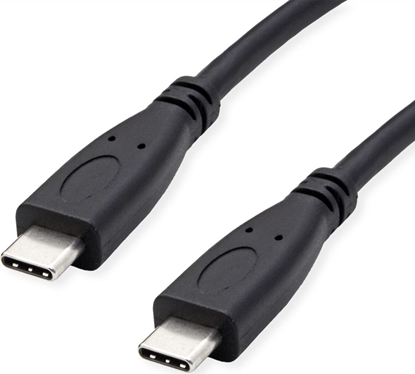 Attēls no Roline Recycled Material ROLINE RM USB 3.2 Gen 2 Cable, PD (Power Delivery) 20V5A, with Emark, C-C, M/M, black, 0.5 m