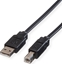 Изображение Roline USB 2.0 Flat Cable, type A-B, black, 1.8 m