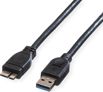 Изображение Roline USB 3.2 Gen 1 Cable, A - Micro A, M/M, black, 2 m