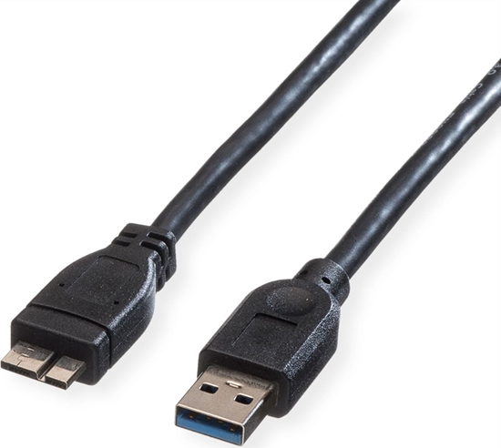 Изображение Roline USB 3.2 Gen 1 Cable, A - Micro A, M/M, black, 2 m