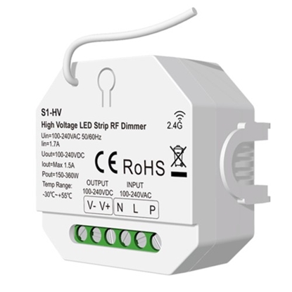 Изображение S1-HV valdiklis, 1 kanalo, 230V, 150-360W, Push-Dimm