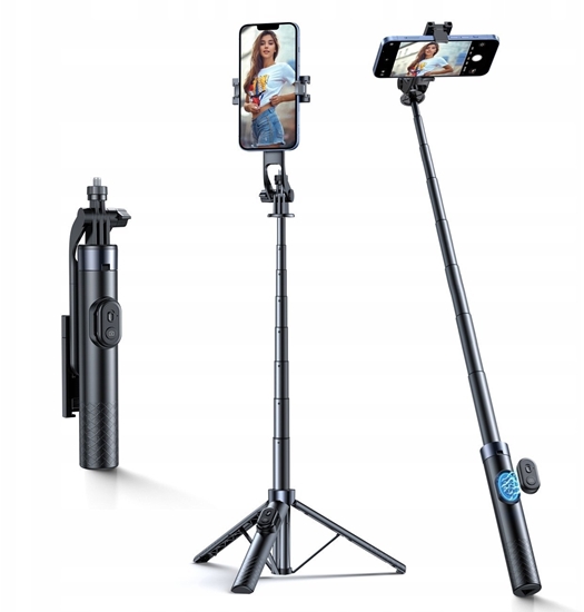 Picture of Selfie stick Wozinsky WC1Y70S teleskopowy tripod 1.7m z uchwytem na telefon - czarny