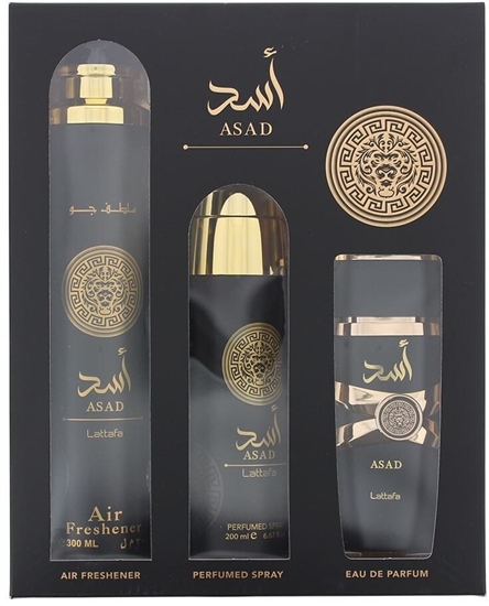 Изображение SET LATTAFA Asad EDP spray 100ml + DEO spray 200ml + AIR FRESHENER spray 300ml