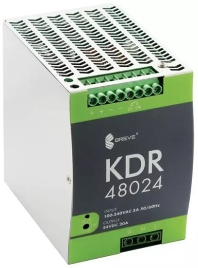 Picture of SilentiumPC Zasilacz impulsowy KDR 48024 230/ 24VDC 20A 480W na szyn DIN, Napicie: 90-264VACVAC, Ta70, 17000-1819