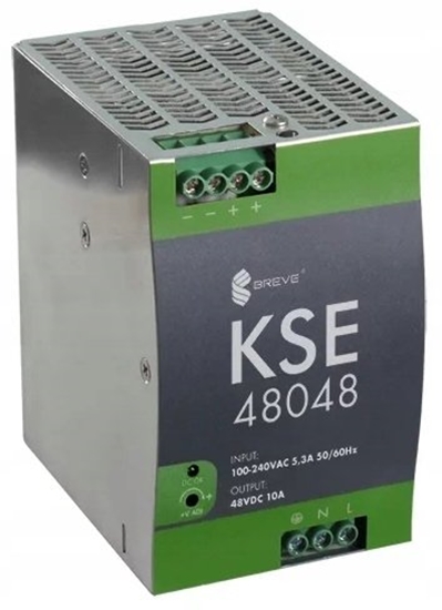 Picture of SilentiumPC Zasilacz impulsowy KSE 48048M 230/ 48VDC 10A 480W on DIN rail, Input: 96-264VACVAC, Ta70, 17000-1549