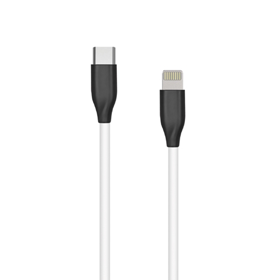Изображение Silicone Cable USB Type C- Lightning, 2m (white)