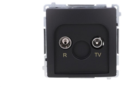 Attēls no Kontakt-Simon Simon Basic Gniazdo antenowe R-TV kocowe, separowane (modu), 1x wejcie: 5862 MHz czarny BMZAR1/1.01/49