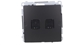 Изображение Kontakt-Simon Simon Basic Gniazdo komputerowe RJ45, kat 6, podwójne z przeson przeciwkurzow (modu) czarny BM62.01/49