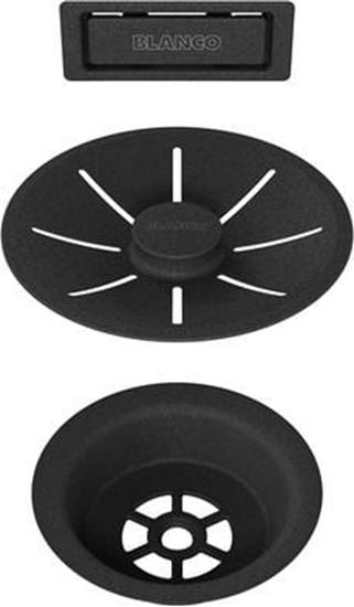 Изображение Syfon Blanco BLANCO Zestaw elementów stalowych w kolorze czarnym, do armatury przelewowo-odpywowej InFino, do jednej komory