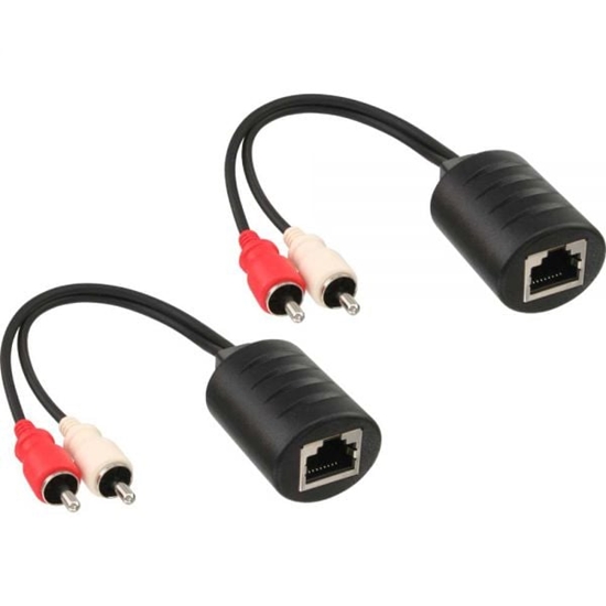 Picture of System przekazu sygnau AV InLine RCA (Cinch) x2 - RJ-45 0.1m czarny (89001)