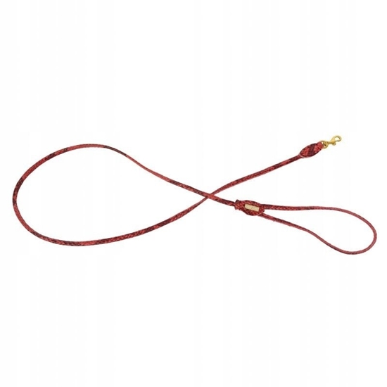 Picture of Smycz dla psa okrga, Serpente, czerwona, skórzana mosidz, 8mm/120cm