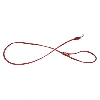 Picture of Smycz dla psa okrga, Serpente, czerwona, skórzana nikiel, 8mm/120cm