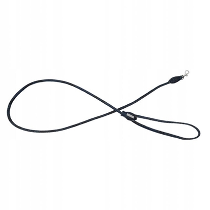 Picture of Smycz dla psa okrga, Serpente, granatowa, skórzana nikiel, 8mm/120cm