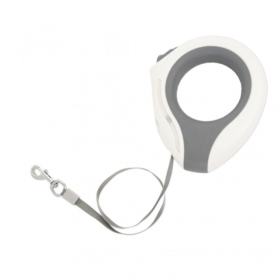 Picture of Smycz dla psa, automatyczna, okrga, biao-szara, tama, adowanie USB, 3m