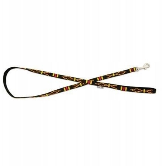 Picture of Smycz dla psa, czarna, wzór etniczny, tama polipropylenowa, 10mm/120cm