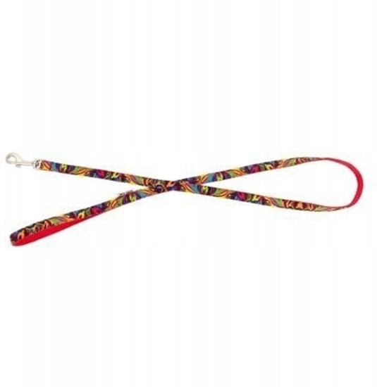 Picture of Smycz dla psa, czerwona, wzór picasso, tama polipropylenowa, 20mm/120cm