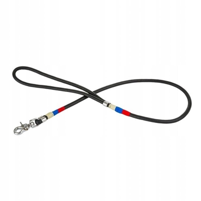 Picture of Smycz linowa, 6 mm/100 cm, czarny, wstawki niebieskie/czerwone