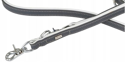 Picture of Smycz regulowana skórzana dla psa, czarny/czarny, M-L, 20mm/200cm
