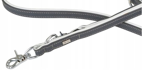 Picture of Smycz regulowana skórzana dla psa, czarny/czarny, M-L, 20mm/200cm